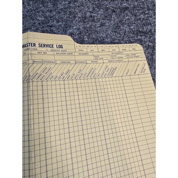 Pure Oil Company Advertising Master Service Log Blank Form 1940s 1950s Folded - Picture 3 of 6